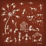 1. Warli Painting - Routine Life (Framed)
