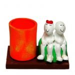 10. Clay Handicraft – Zoo-Zoo Couple Pen Stand [G]