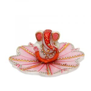 14. Marble Handicraft - Ganesh on Pink Lotus