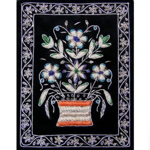 4. Antiques _ Collectables - Zari Hand Embroidery Flower Vase Without Frame
