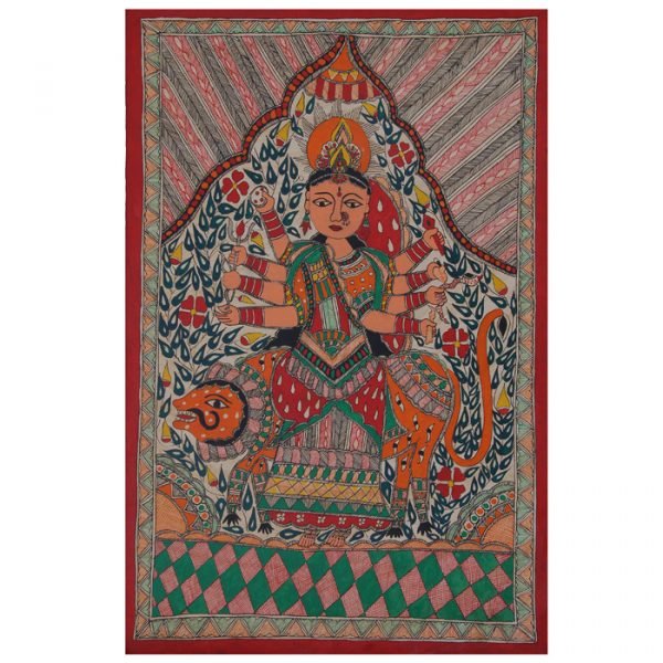 4. Madhubani Painting - Durga Mata