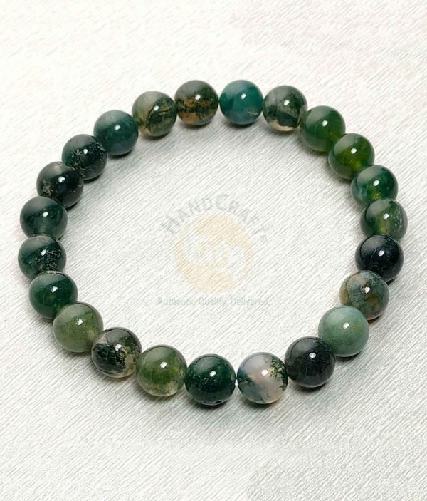 Natural Healing Stone Crystal Bracelet - Moss Agate