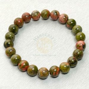 Natural Healing Stone Crystal Bracelet - Unakite