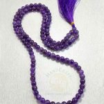 Natural Healing Stone Crystal Mala Necklace - Amethyst