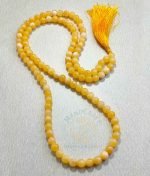 Natural Healing Stone Crystal Mala Necklace – Cream Beads