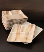 Eco-friendly Disposable Areca Leaf Plates – 3 Compartments