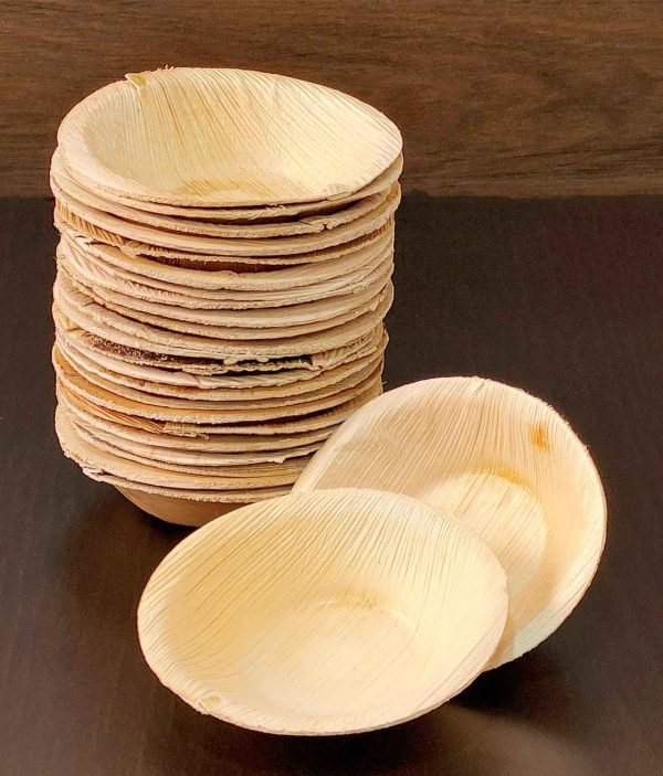 Eco-friendly Disposable Areca Leaf Round Bowl - 4 inches
