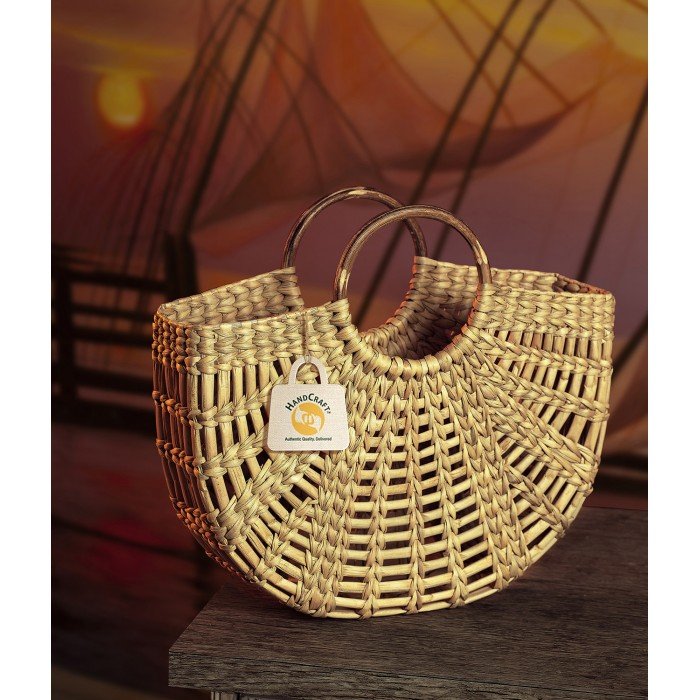 Hand Woven Basket Bag - 023